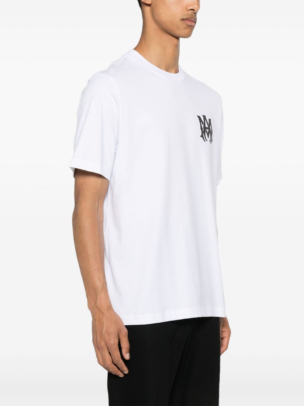 T-shirt a maniche corte con logo in bianco 
