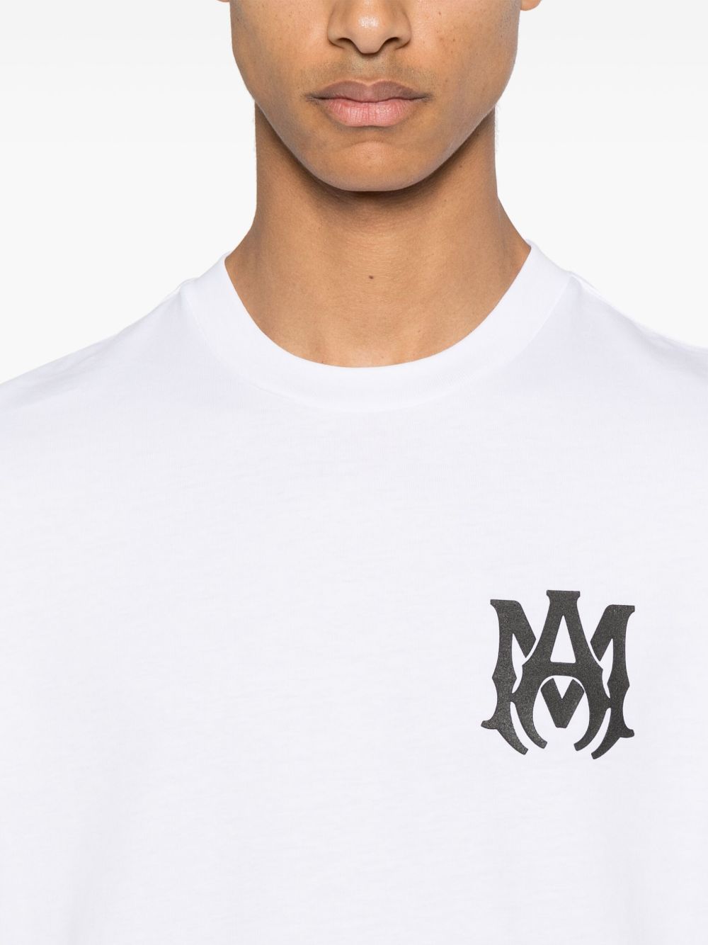 T-shirt a maniche corte con logo in bianco 