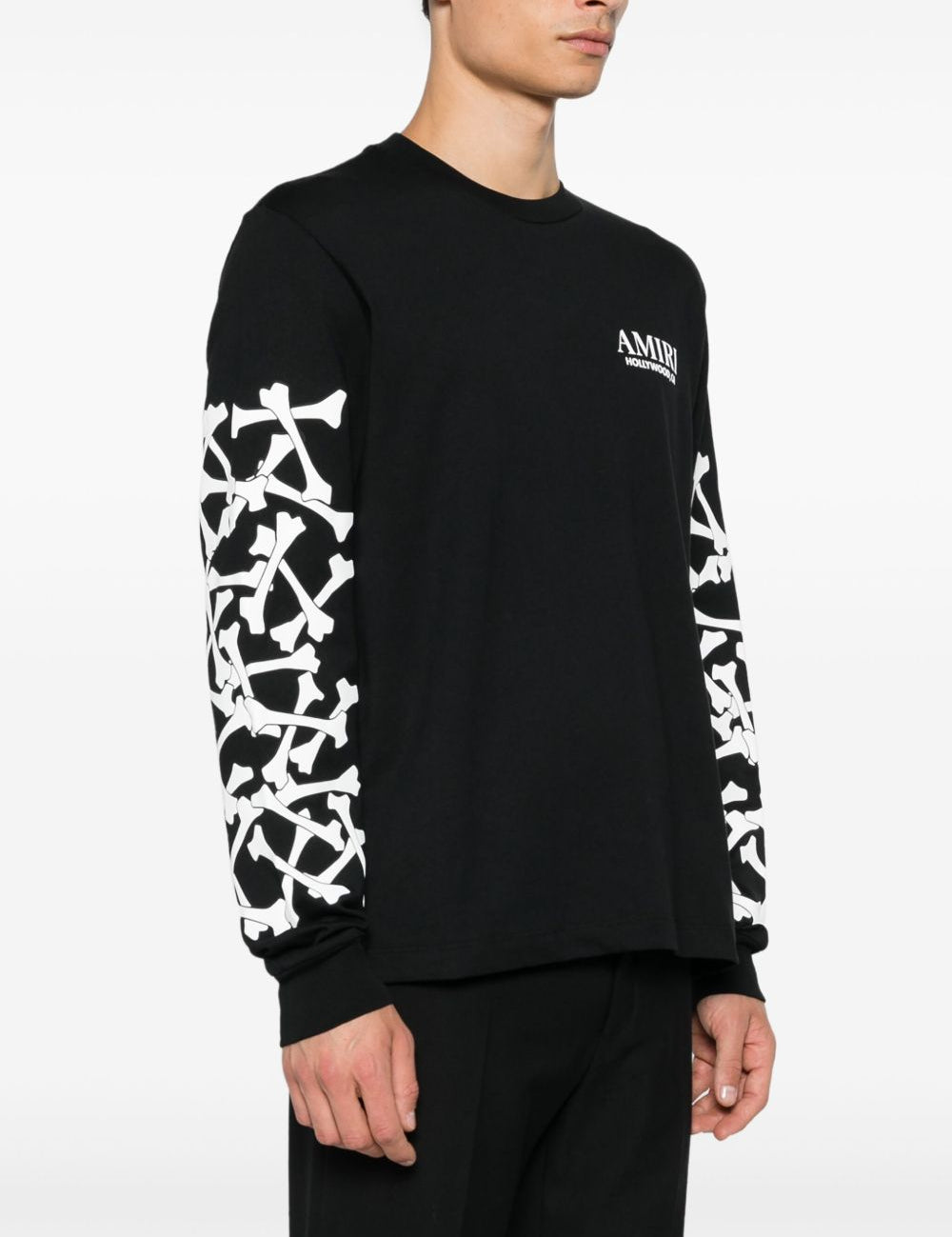 T-shirt Bones Stacked a maniche lunghe in nero 
