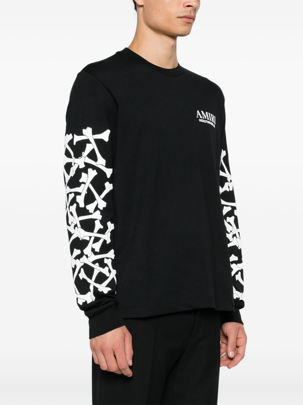 T-shirt Bones Stacked a maniche lunghe in nero 