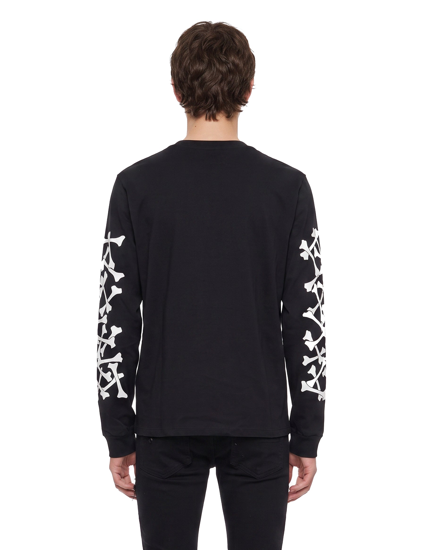 T-shirt Bones Stacked a maniche lunghe in nero 