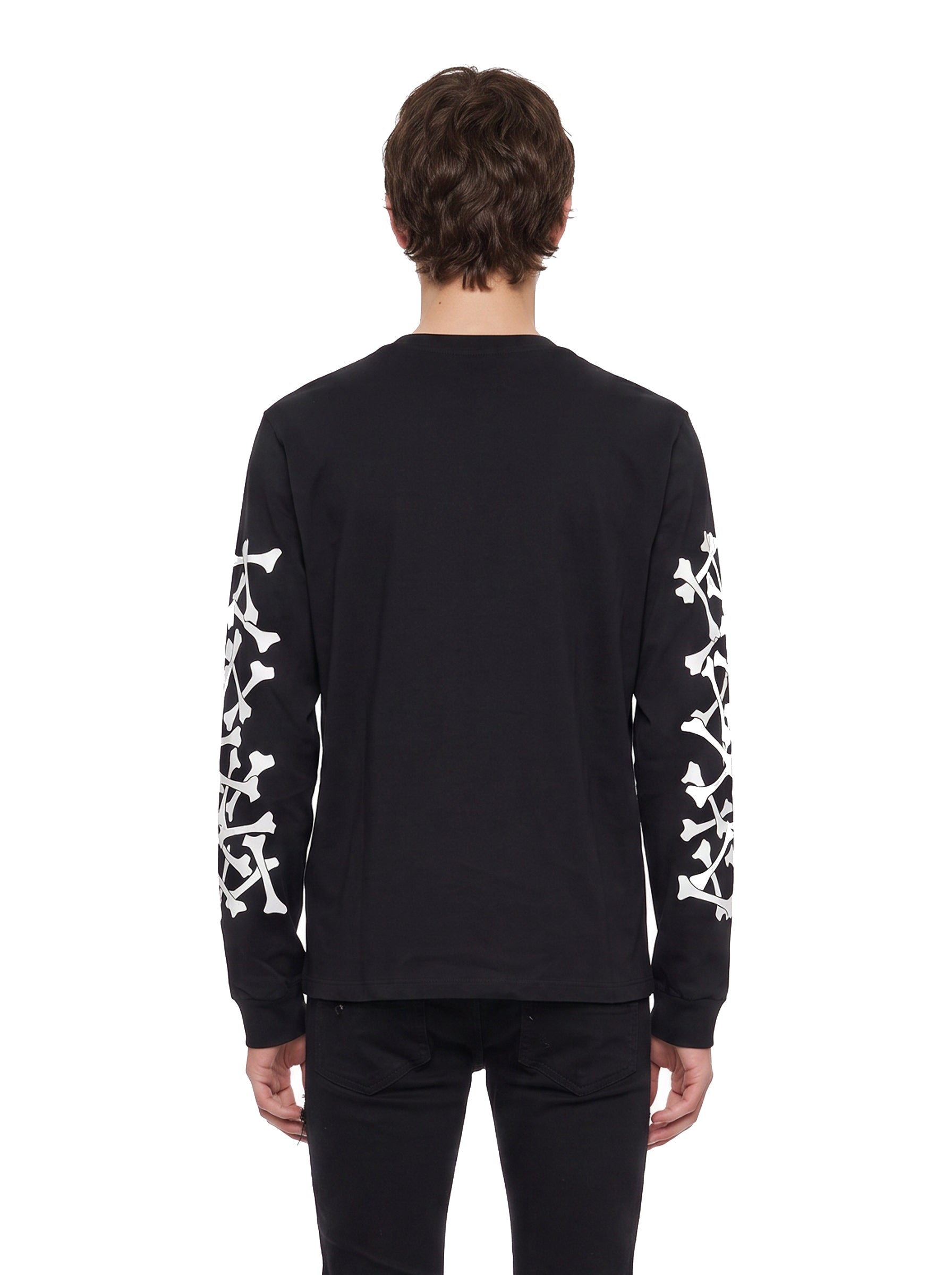 T-shirt Bones Stacked a maniche lunghe in nero 