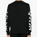 T-shirt Bones Stacked a maniche lunghe in nero 