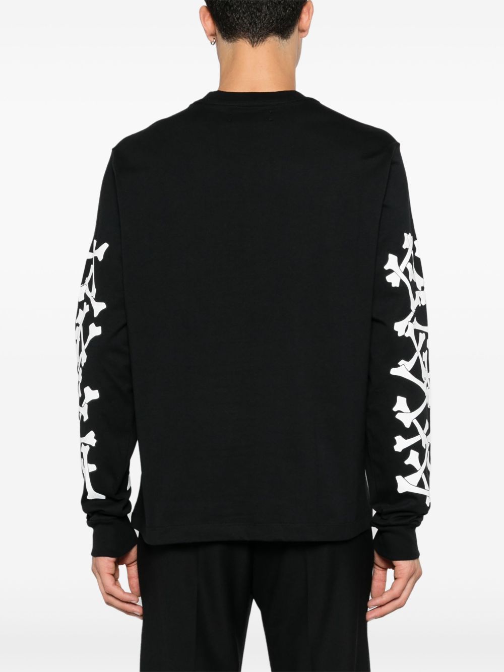 T-shirt Bones Stacked a maniche lunghe in nero 