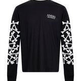 T-shirt Bones Stacked a maniche lunghe in nero 