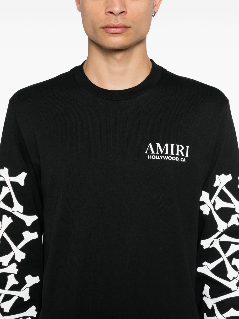 T-shirt Bones Stacked a maniche lunghe in nero 
