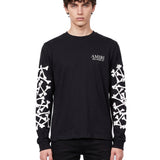 T-shirt Bones Stacked a maniche lunghe in nero 