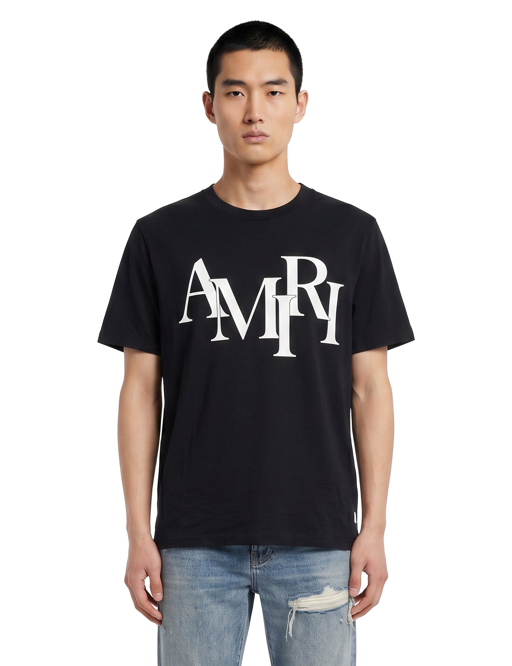 T-shirt a maniche corte con logo in nero 