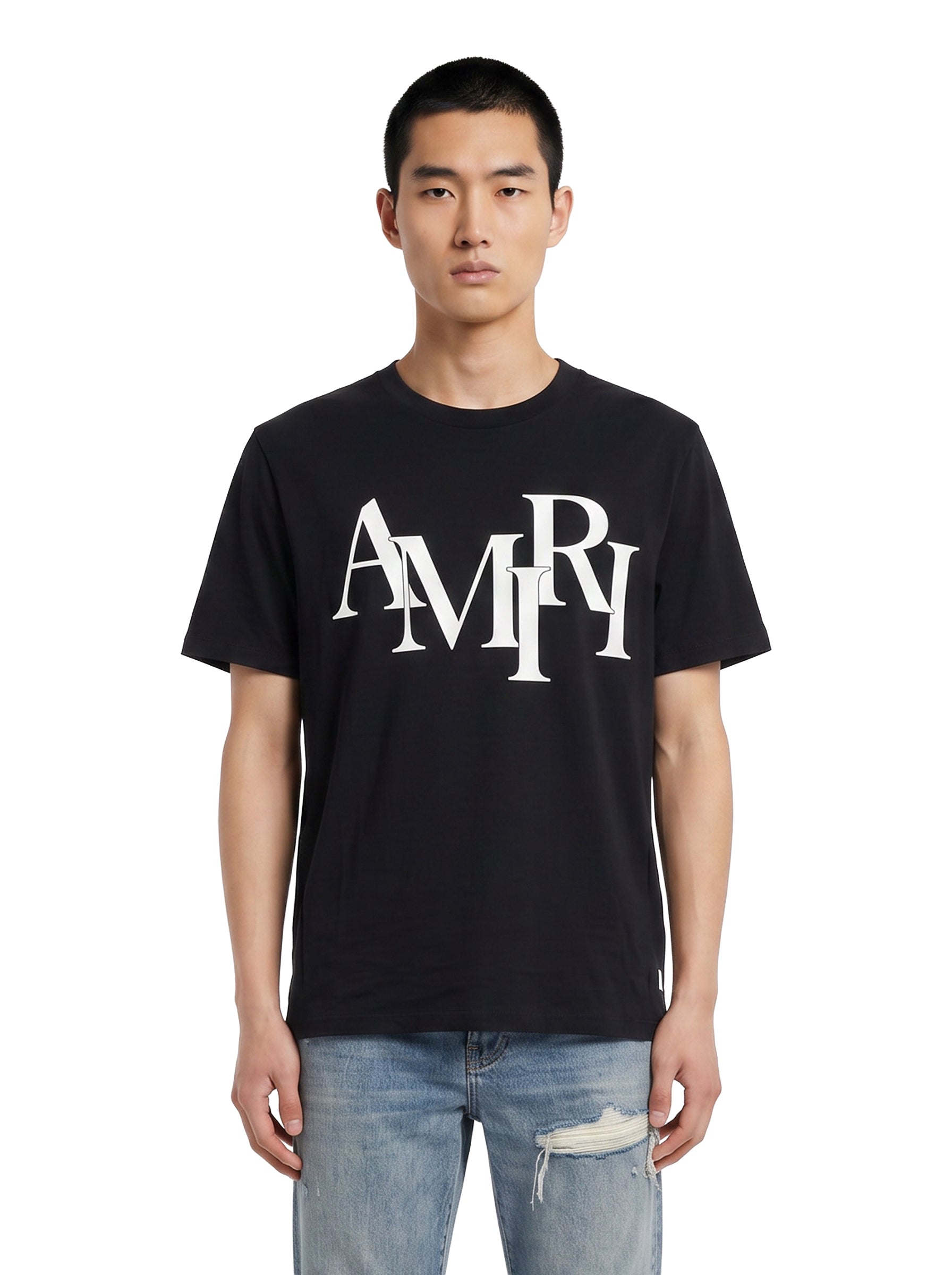 T-shirt a maniche corte con logo in nero 