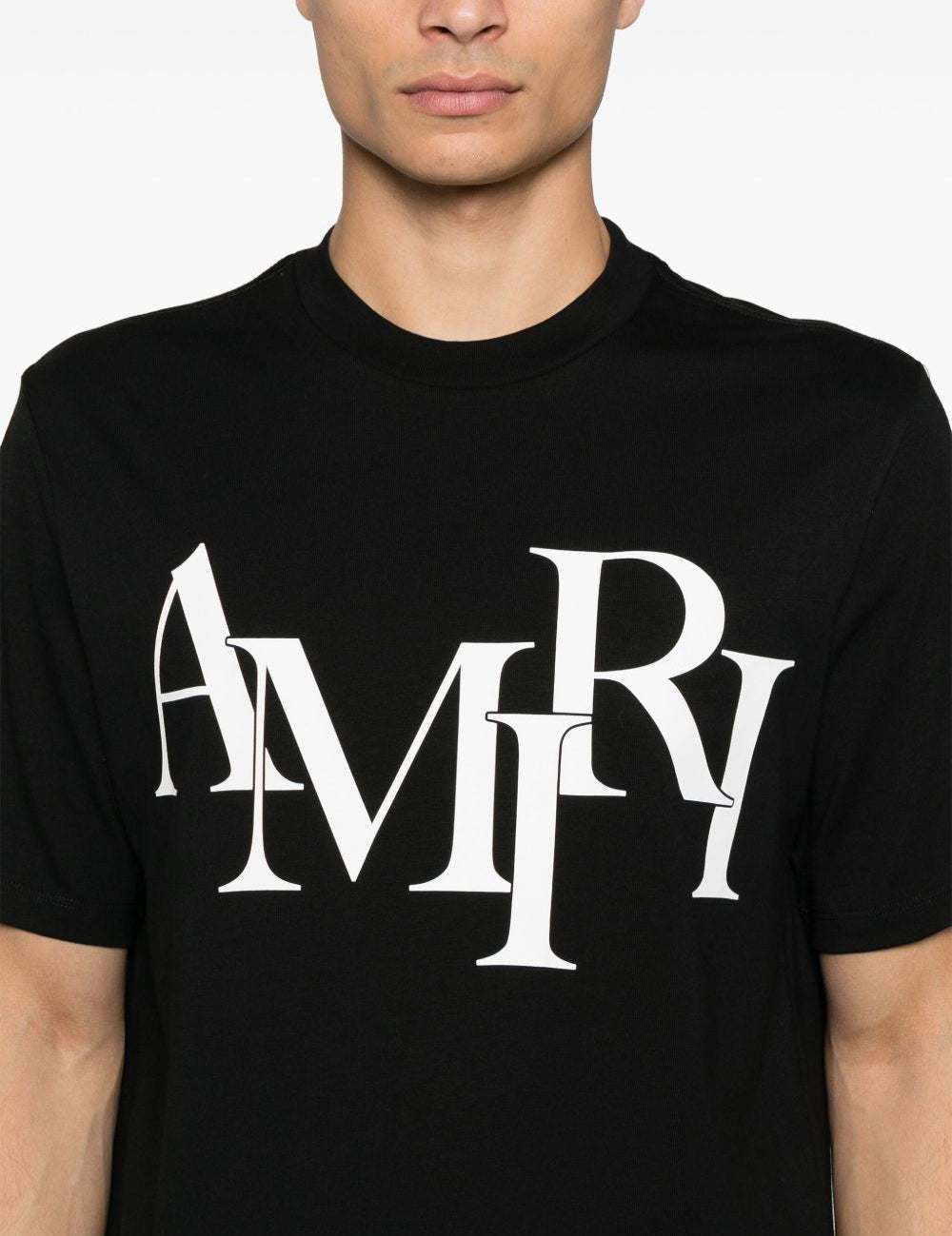 T-shirt a maniche corte con logo in nero
