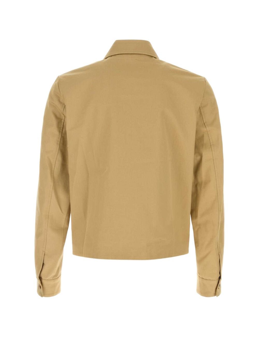 Giacca-camicia con logo in beige 