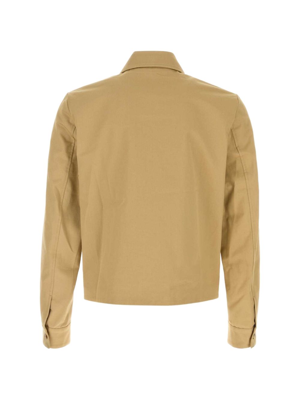 Giacca-camicia con logo in beige 