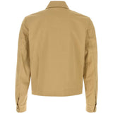 Giacca-camicia con logo in beige 