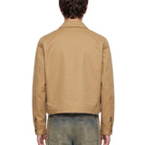 Giacca-camicia con logo in beige 