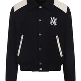 Giacca Varsity con ricamo in nero 