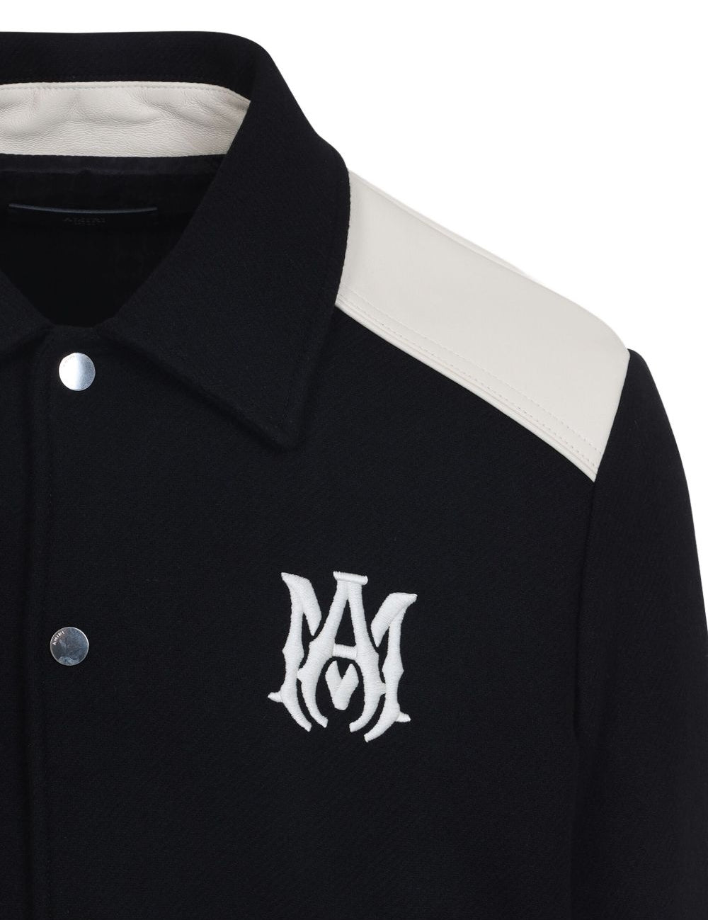 Giacca Varsity con ricamo in nero 