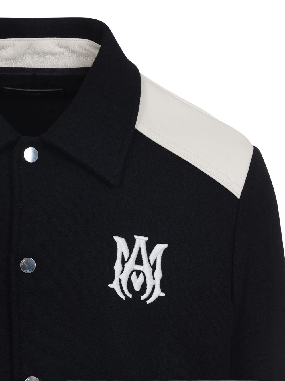 Giacca Varsity con ricamo in nero 