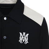 Giacca Varsity con ricamo in nero 