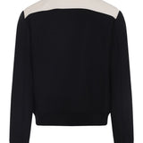Giacca Varsity con ricamo in nero 