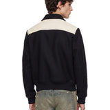 Giacca Varsity con ricamo in nero 