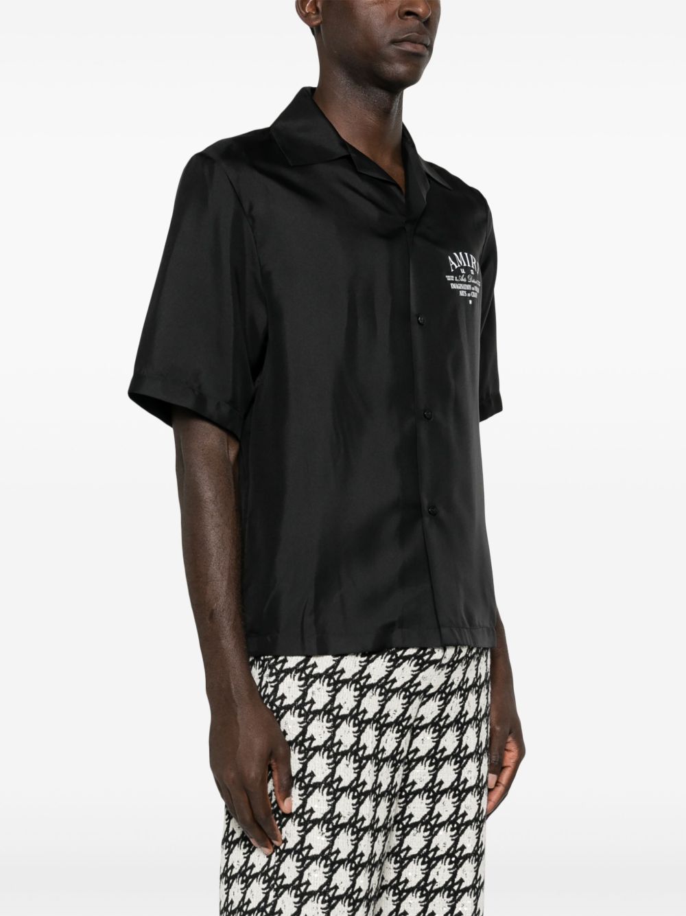 Camicia a maniche corte in nero 