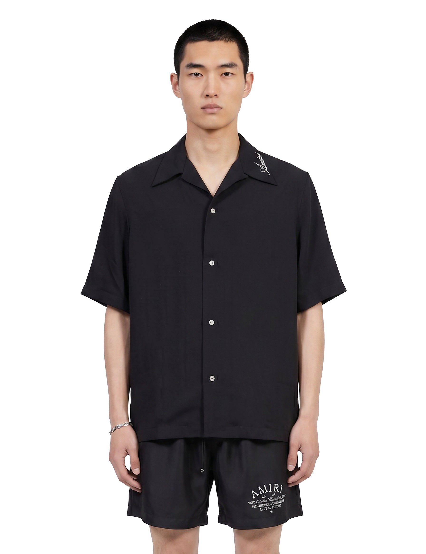 Camicia a maniche corte in nero 