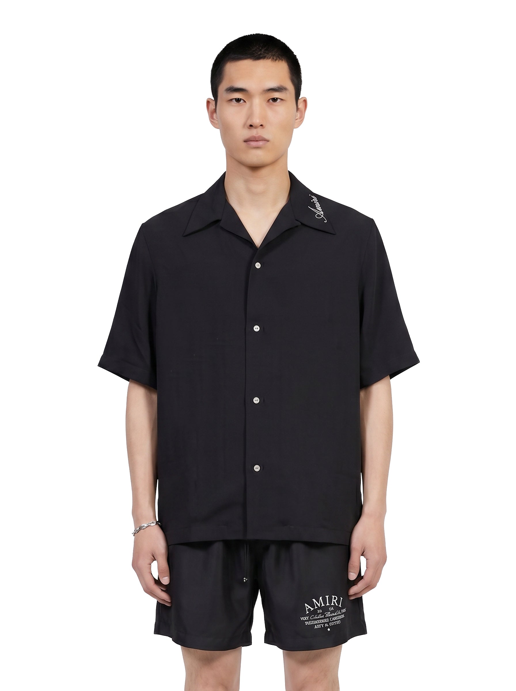 Camicia a maniche corte in nero 