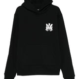 Felpa con cappuccio e ricamo con logo in nero 