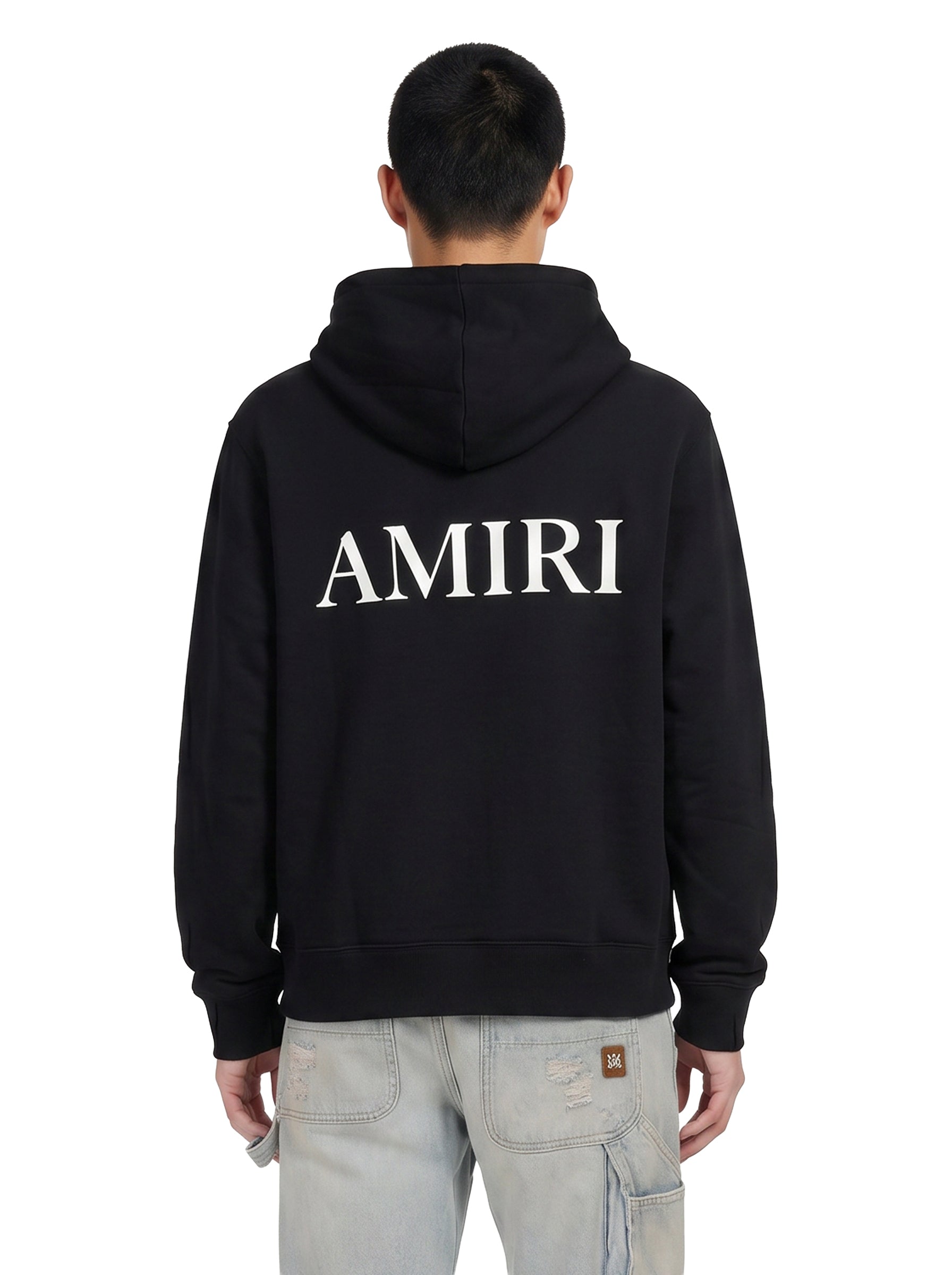 Felpa con cappuccio e ricamo con logo in nero 