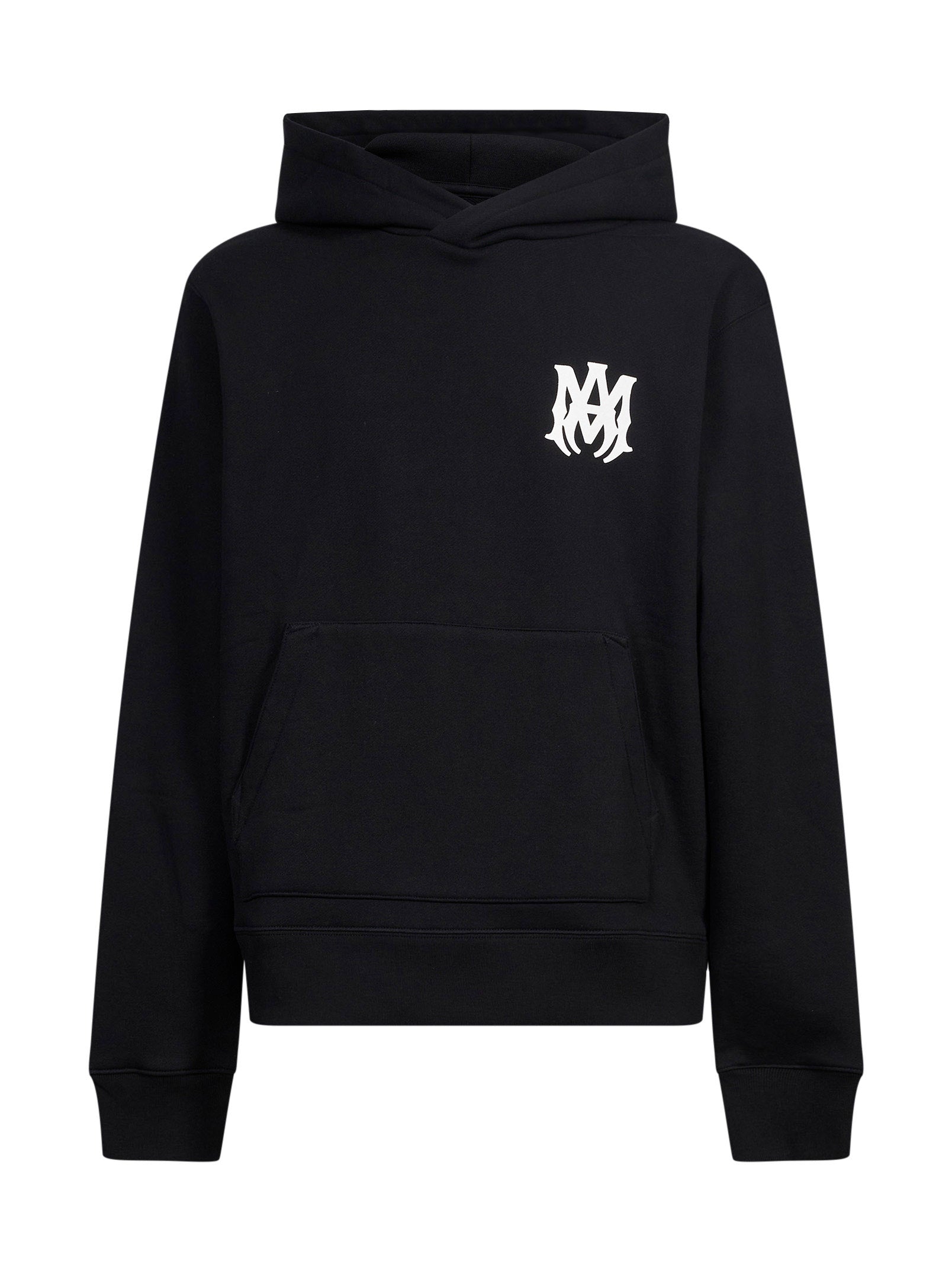 Felpa con cappuccio e ricamo con logo in nero 