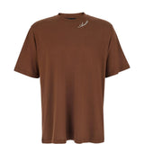 T-shirt a maniche corte con logo  in marrone 