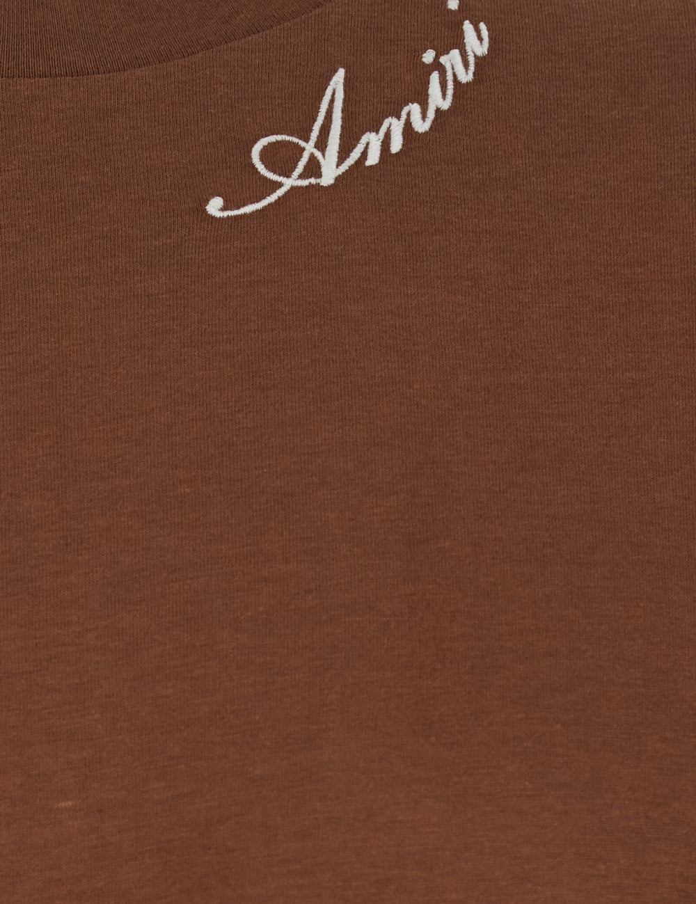 T-shirt a maniche corte con logo  in marrone 