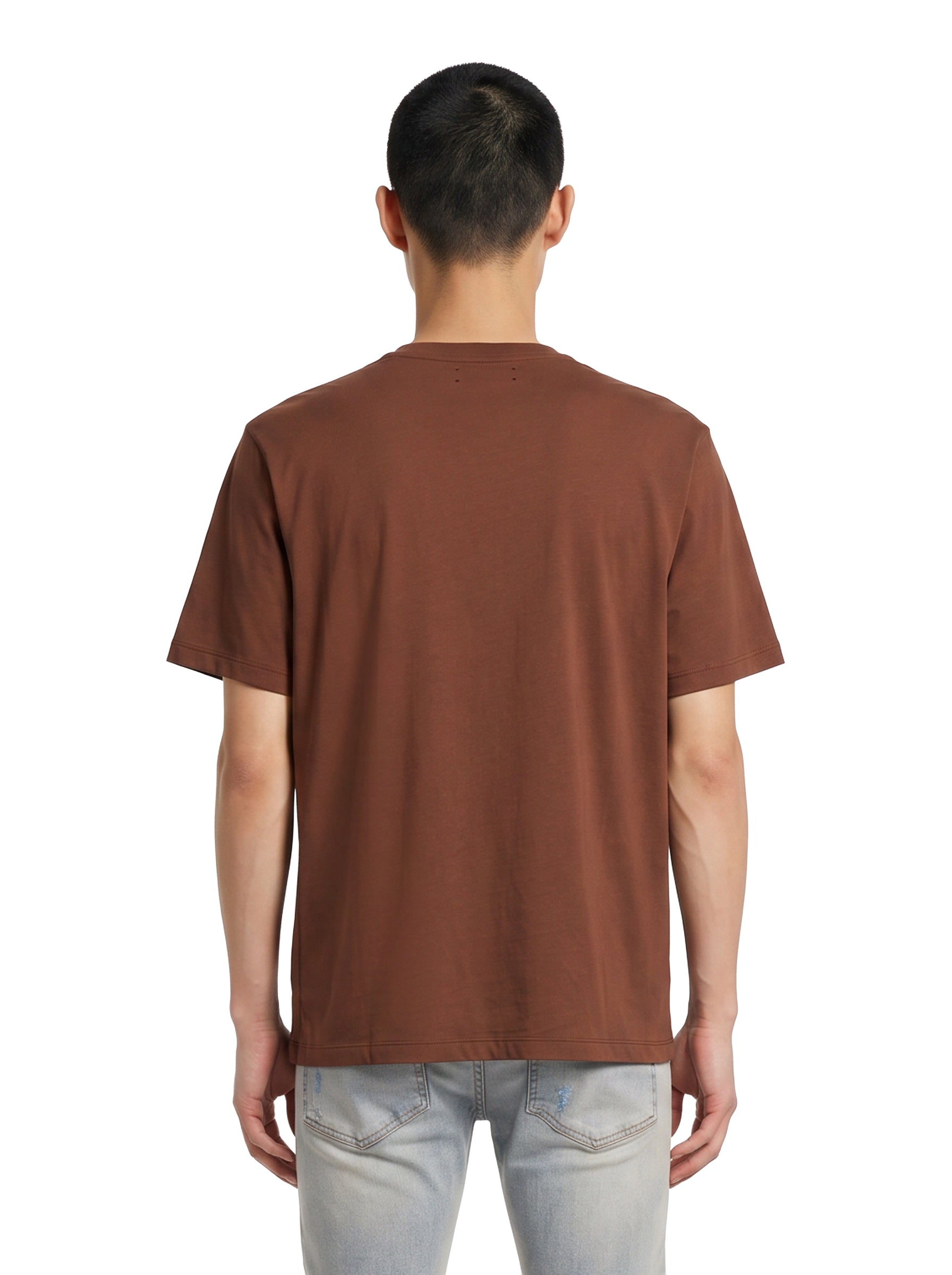 T-shirt a maniche corte con logo  in marrone 