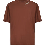 T-shirt a maniche corte con logo  in marrone 