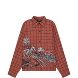 Camicia di flanella Palms in arancione 