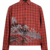 Camicia di flanella Palms in arancione 
