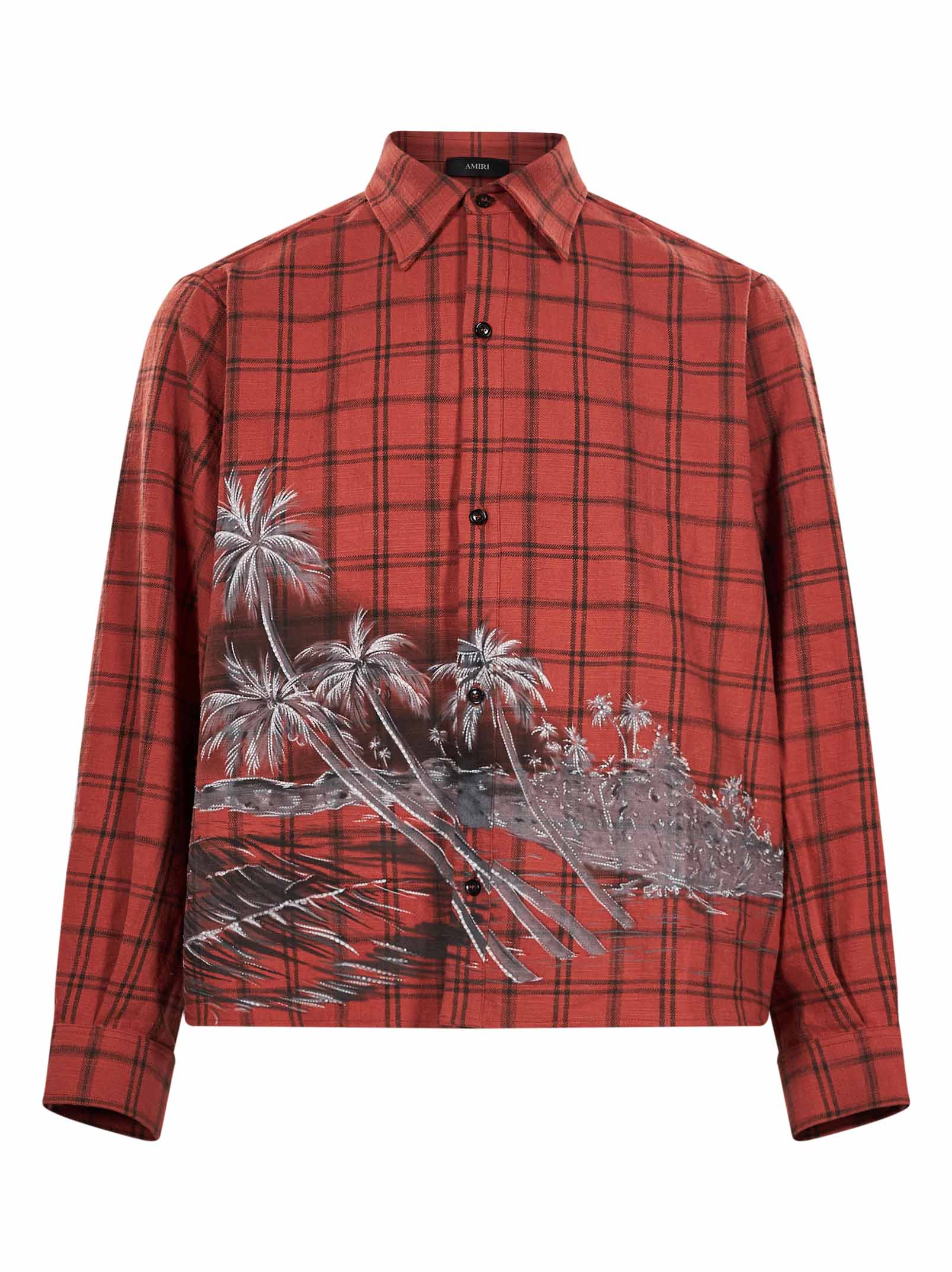Camicia di flanella Palms in arancione 