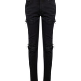 Jeans MX1 con strappi in nero 