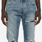 Jeans con strappi in blu 