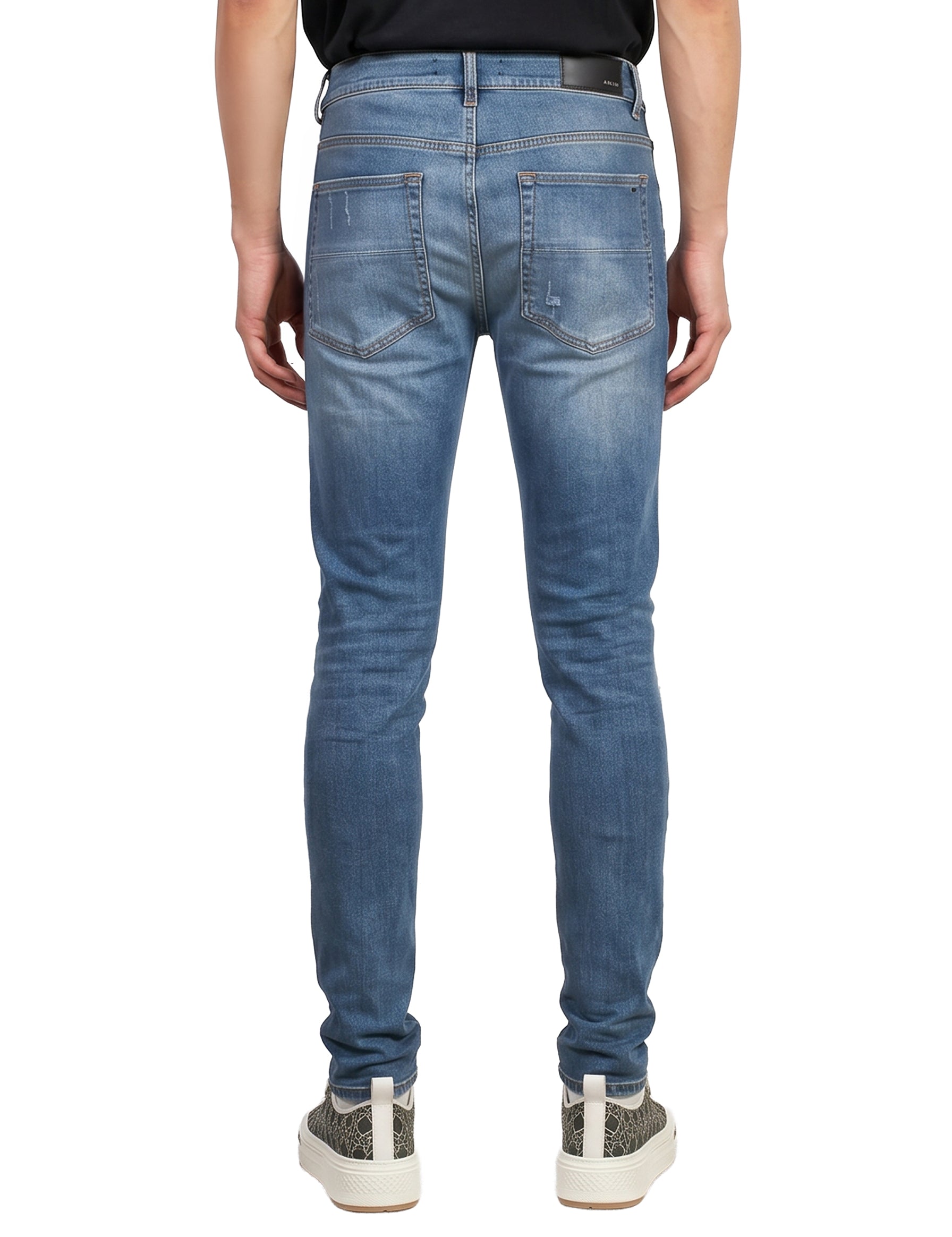 Jeans con strappi in blu 