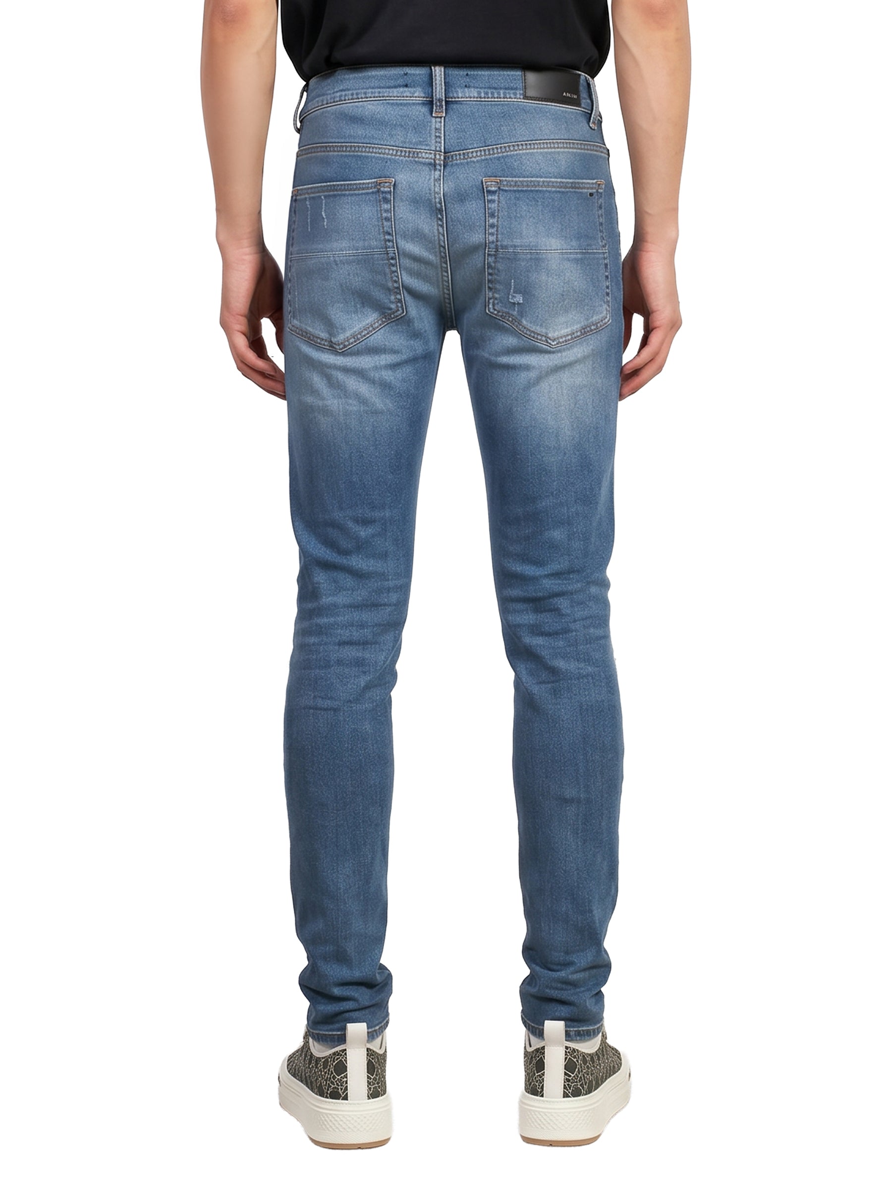 Jeans con strappi in blu 