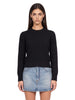 Maglione girocollo in nero con ricamo a cuore