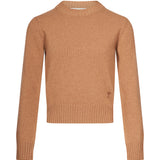 Maglione girocollo con ricamo a cuore in marrone 