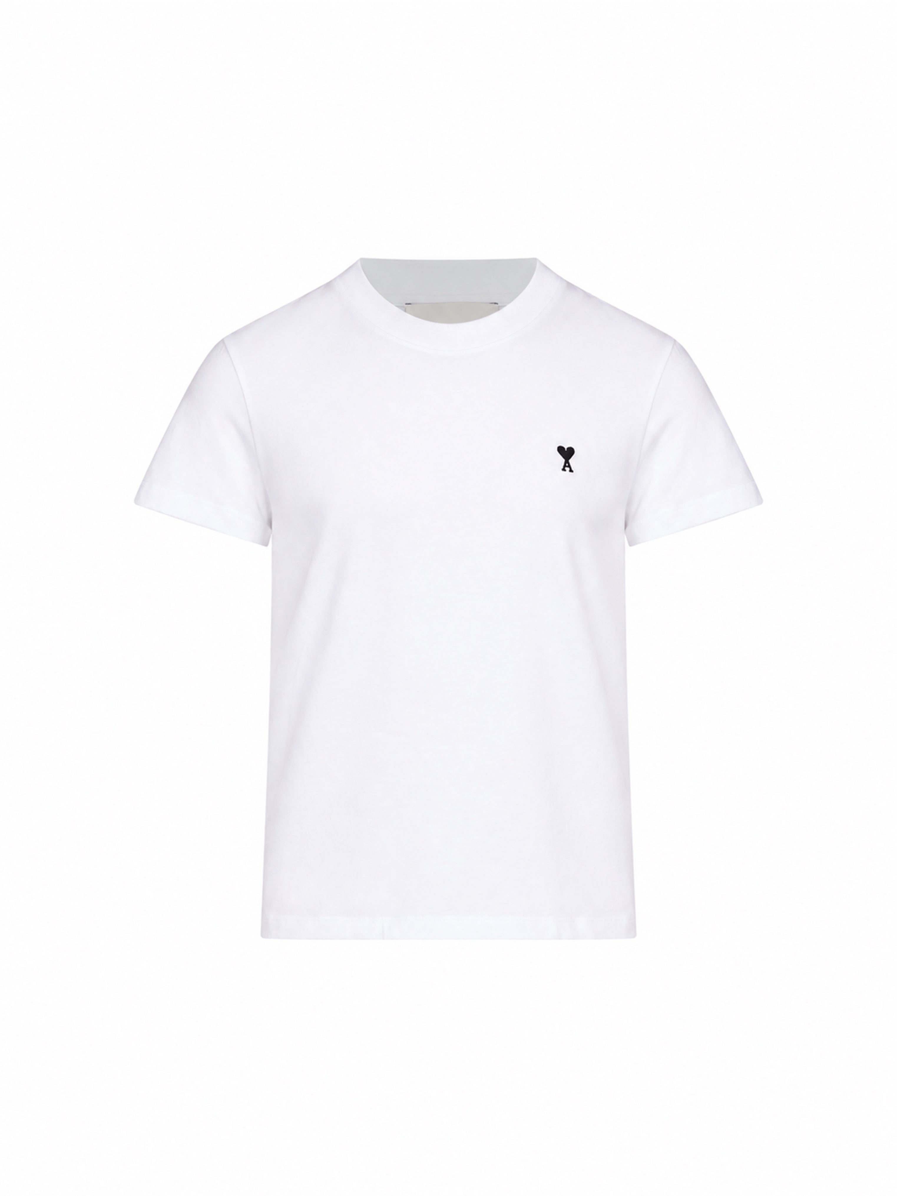 T-shirt con ricamo a cuore in bianco 