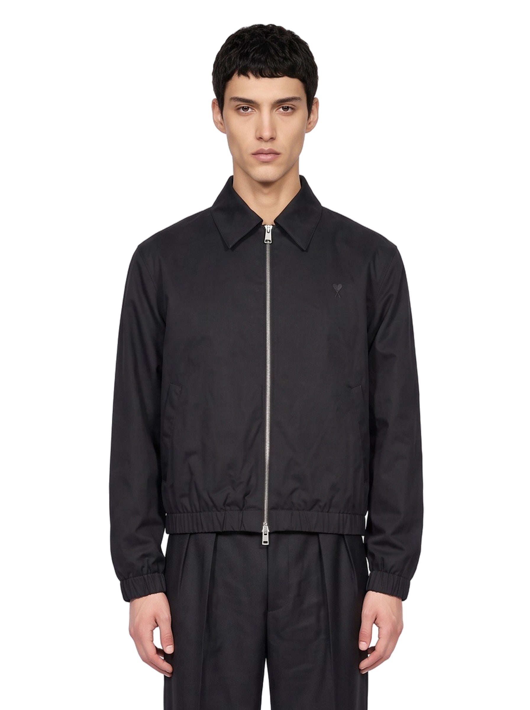 Giacca imbottita con zip in nero 