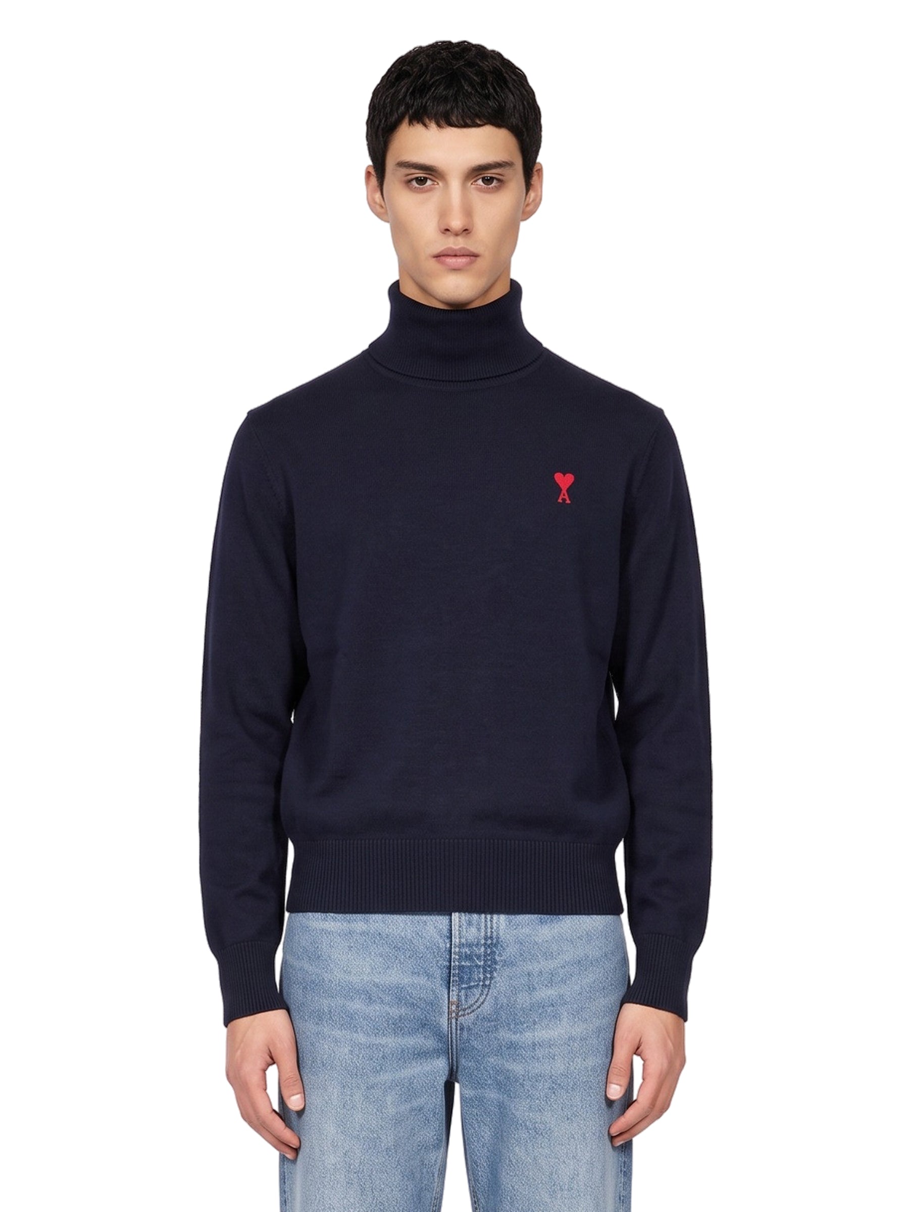 Maglione a collo alto Ami de Coeur in blu 