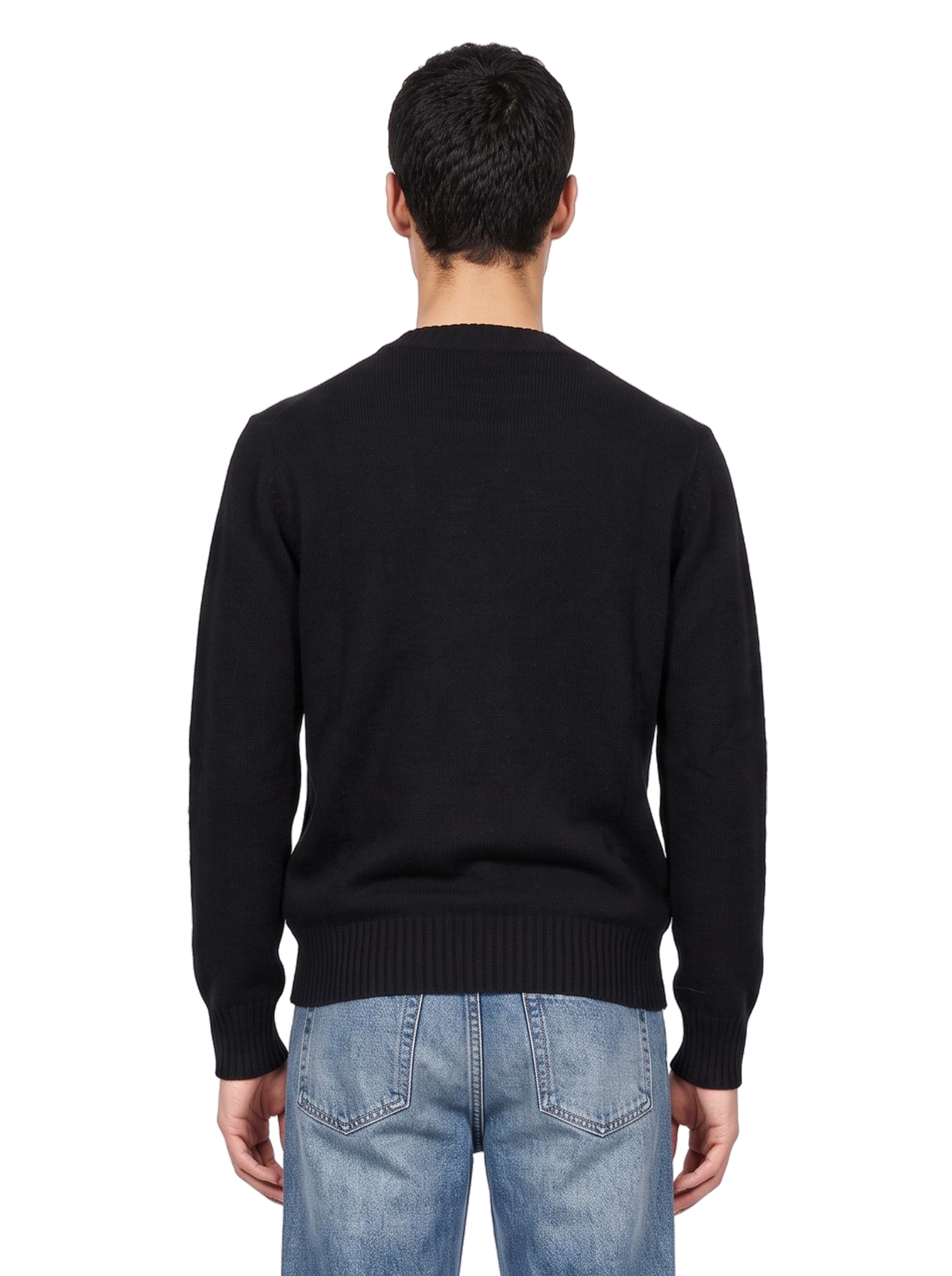 Maglione girocollo in cashmere nero 