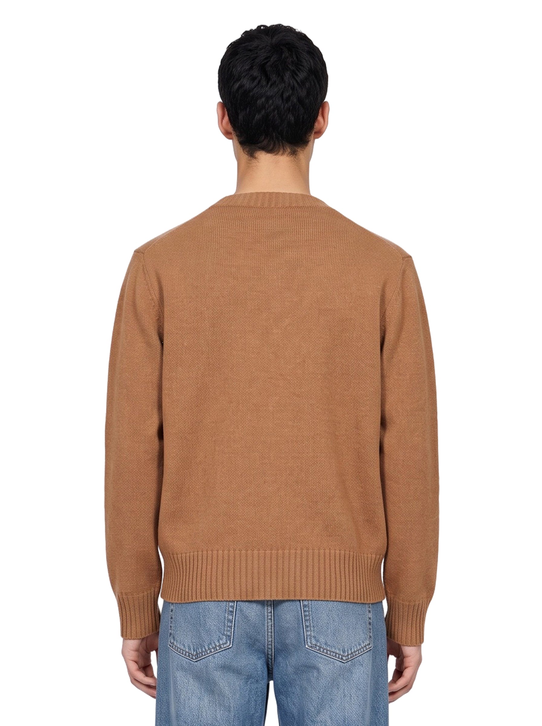 Maglione girocollo in cashmere beige 