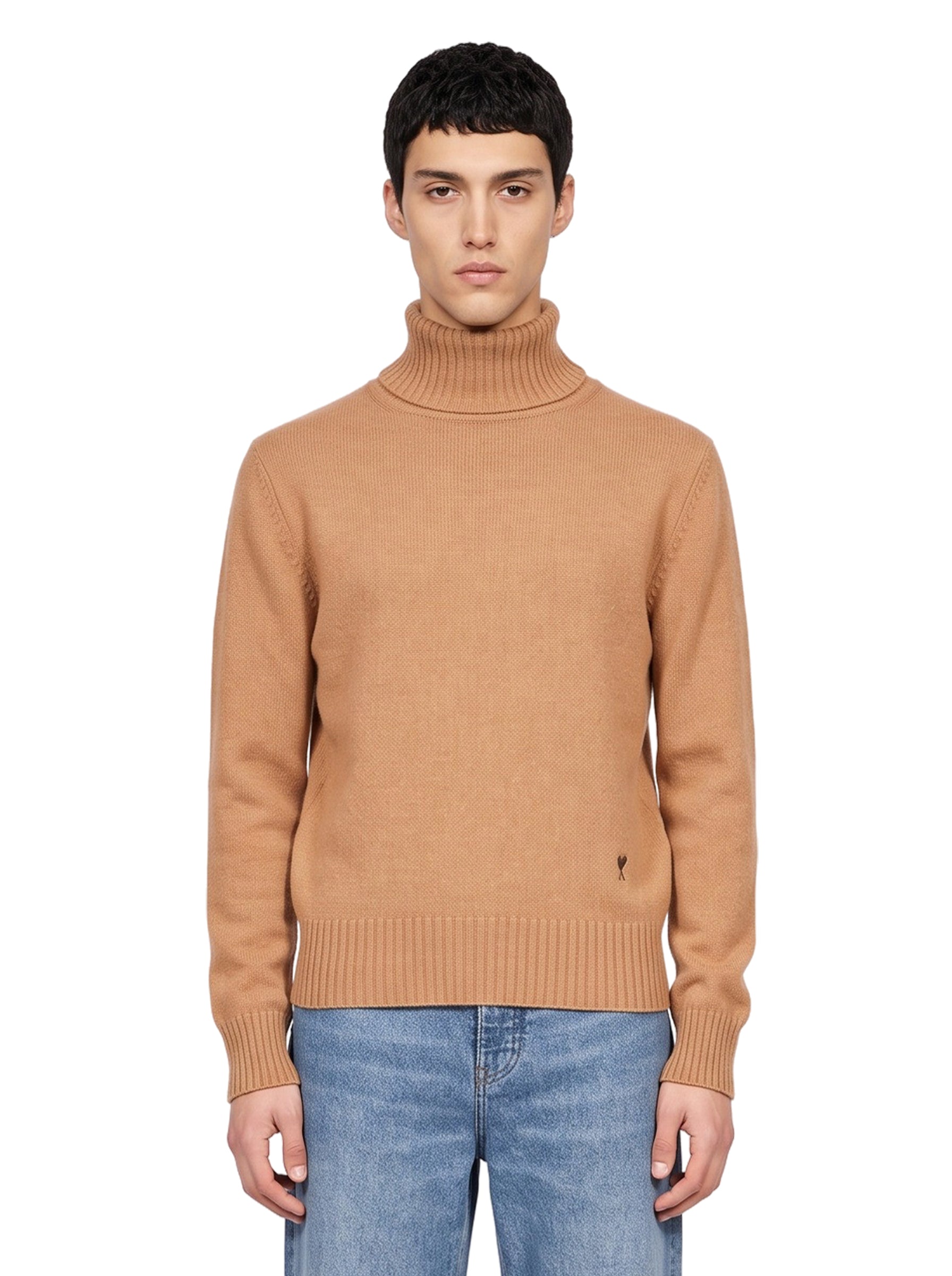 Maglione collo alto in beige 
