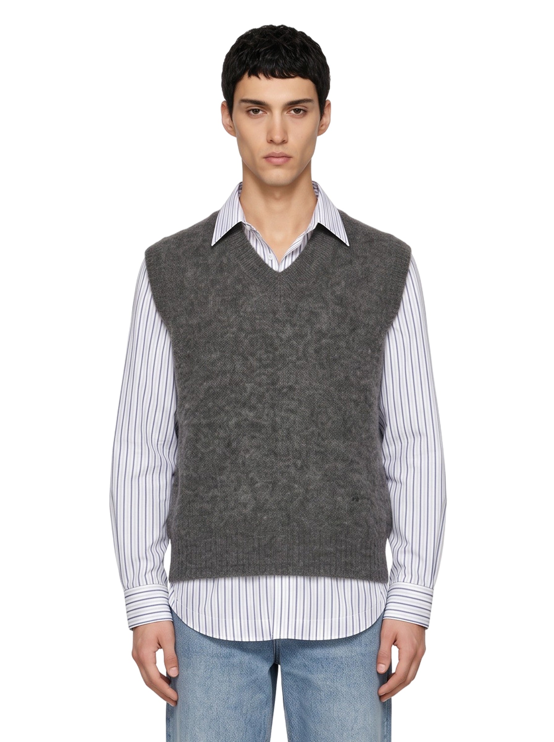 Gilet in maglia grigio 